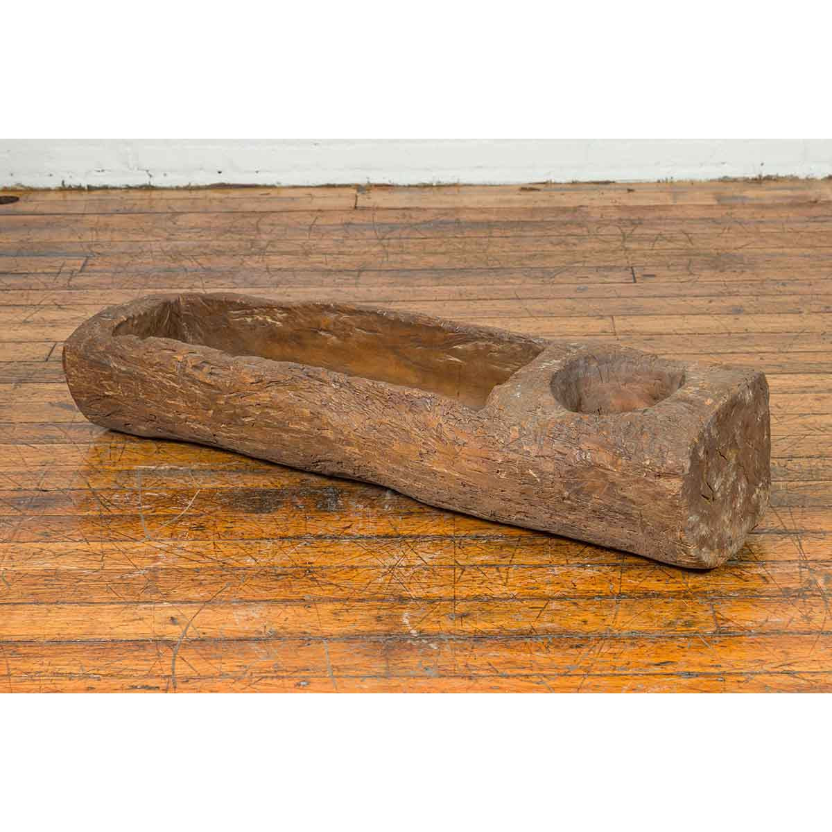 Chinese Antique 19th Century or Older Rustic Mortar with Weathered Patina-2. Asian & Chinese Furniture, Art, Antiques, Vintage Home Décor for sale at FEA Home