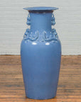Chinese Contemporary Ceremonial Altar Vase with Crackled Blue Patina-2. Asian & Chinese Furniture, Art, Antiques, Vintage Home Décor for sale at FEA Home