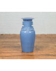 Chinese Contemporary Ceremonial Altar Vase with Crackled Blue Patina-10. Asian & Chinese Furniture, Art, Antiques, Vintage Home Décor for sale at FEA Home