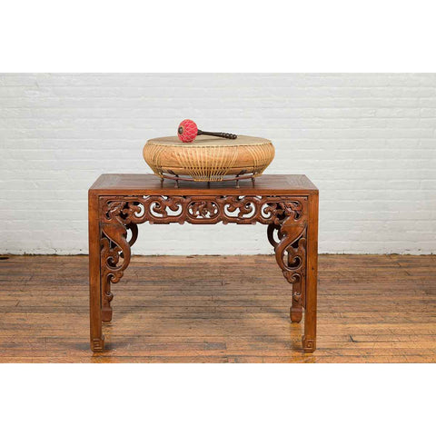 Chinese Qing Dynasty Period 19th Century Leather Drum with Its Wooden Mallet-YN6842-7. Asian & Chinese Furniture, Art, Antiques, Vintage Home Décor for sale at FEA Home