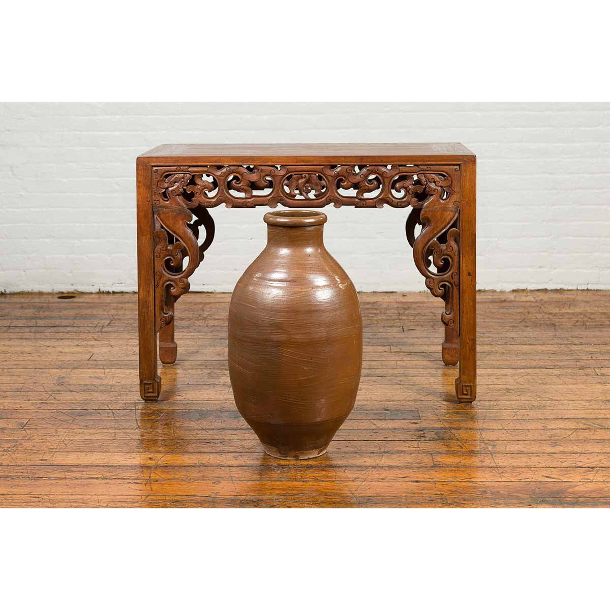 Japanese Meiji Period 19th century Water Jar with Brown Monochrome Patina-3. Asian &amp; Chinese Furniture, Art, Antiques, Vintage Home Décor for sale at FEA Home
