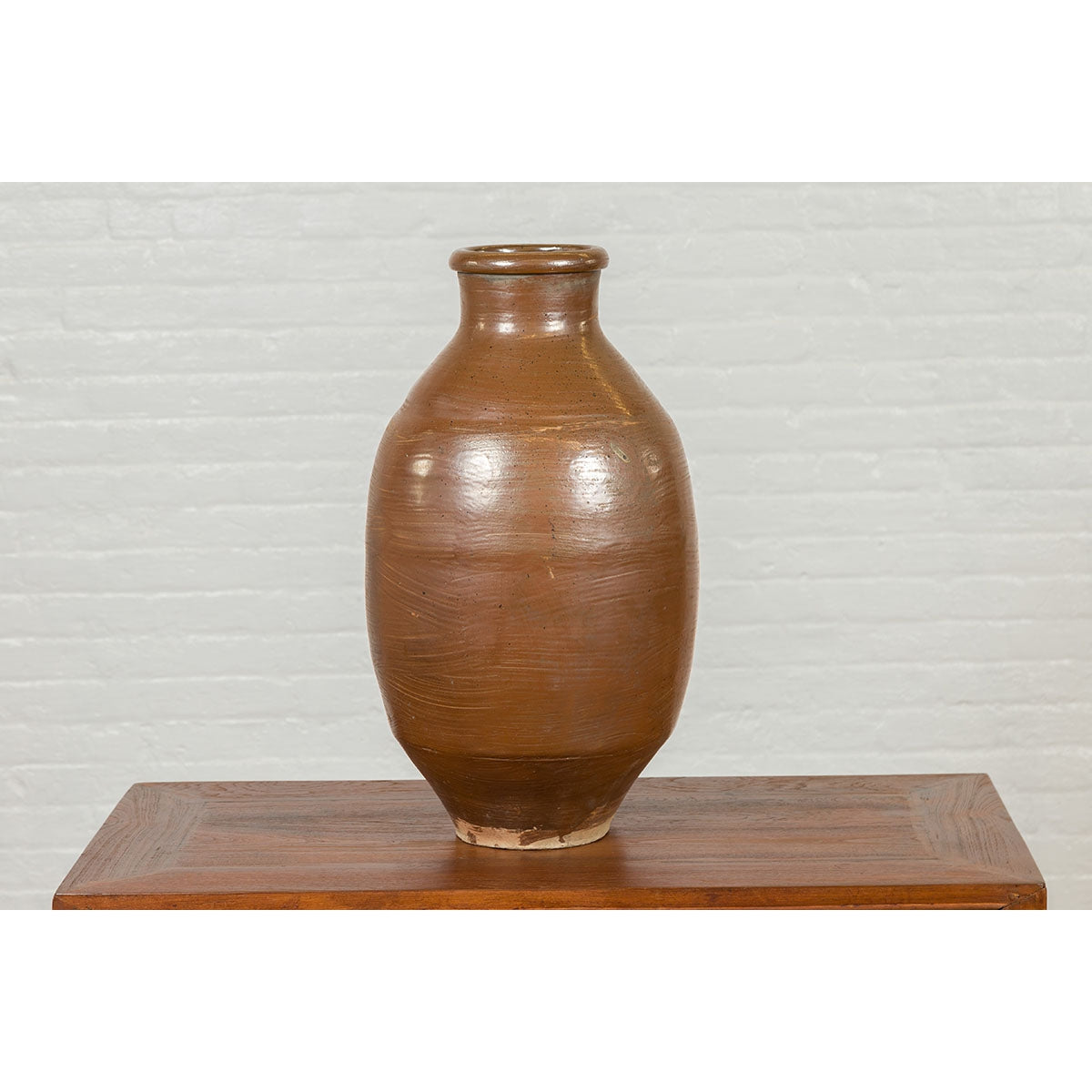 Japanese Meiji Period 19th century Water Jar with Brown Monochrome Patina-10. Asian &amp; Chinese Furniture, Art, Antiques, Vintage Home Décor for sale at FEA Home