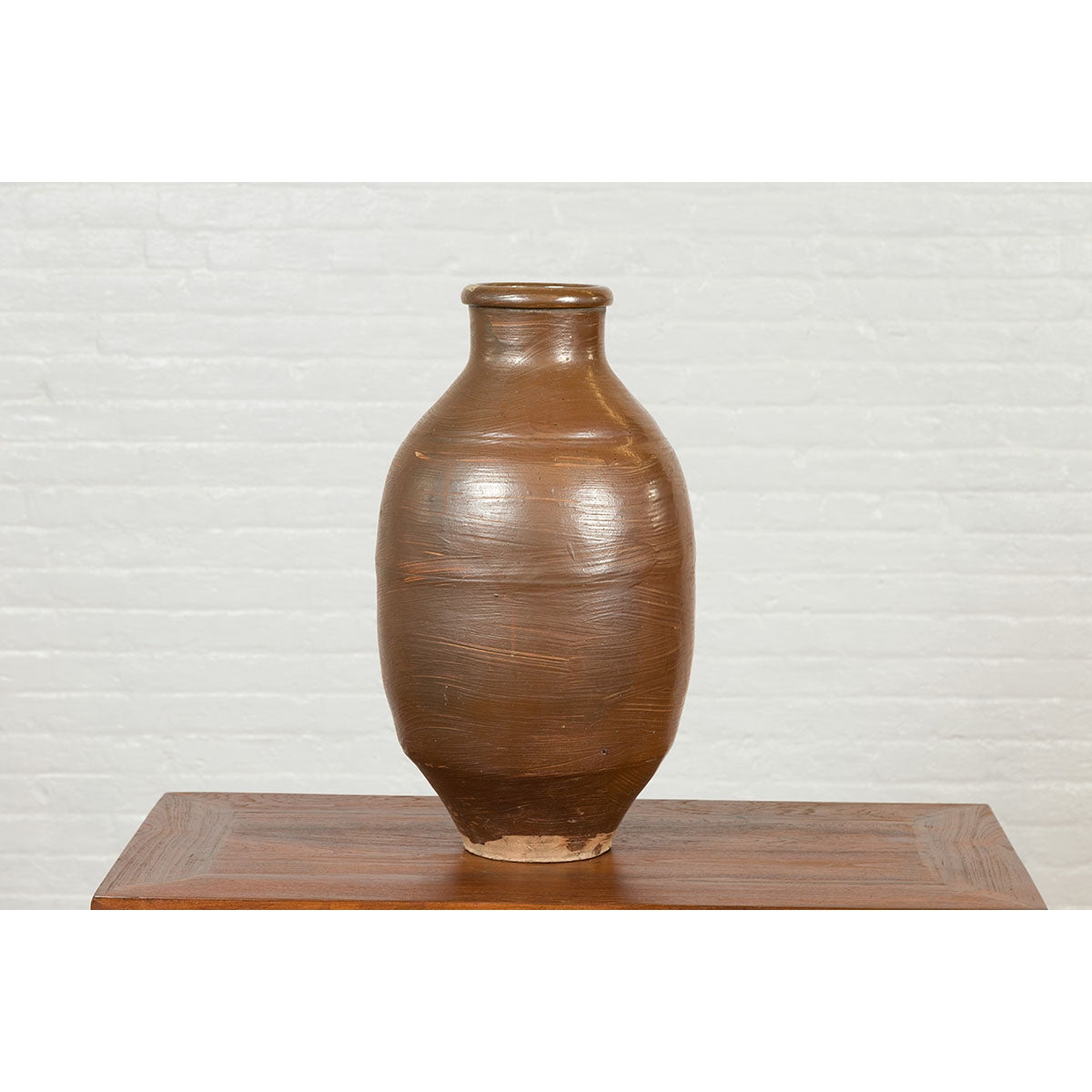 Japanese Meiji Period 19th century Water Jar with Brown Monochrome Patina-11. Asian &amp; Chinese Furniture, Art, Antiques, Vintage Home Décor for sale at FEA Home