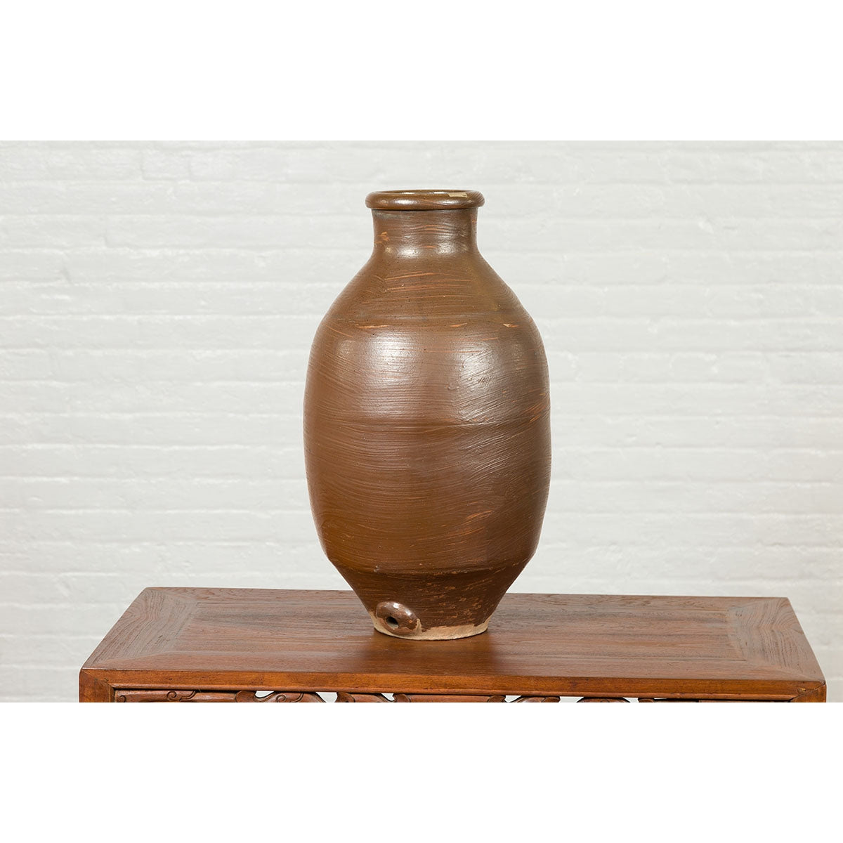 Japanese Meiji Period 19th century Water Jar with Brown Monochrome Patina-12. Asian &amp; Chinese Furniture, Art, Antiques, Vintage Home Décor for sale at FEA Home