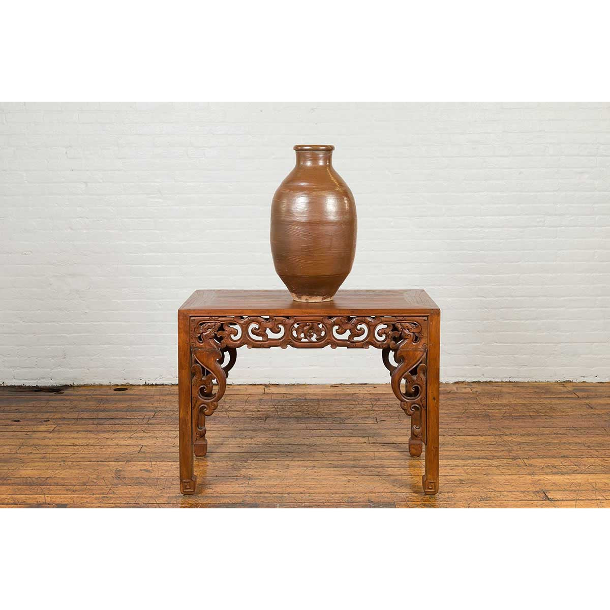 Japanese Meiji Period 19th century Water Jar with Brown Monochrome Patina-5. Asian &amp; Chinese Furniture, Art, Antiques, Vintage Home Décor for sale at FEA Home