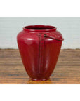 Contemporary Thai Oversized Oxblood Water Jar from Chiang Mai with Rope Design-7. Asian & Chinese Furniture, Art, Antiques, Vintage Home Décor for sale at FEA Home