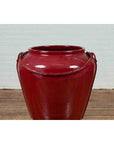 Contemporary Thai Oversized Oxblood Water Jar from Chiang Mai with Rope Design-3. Asian & Chinese Furniture, Art, Antiques, Vintage Home Décor for sale at FEA Home