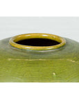 Chinese Contemporary Olive Green Circular Urn with Porcelain Glaze-7. Asian & Chinese Furniture, Art, Antiques, Vintage Home Décor for sale at FEA Home