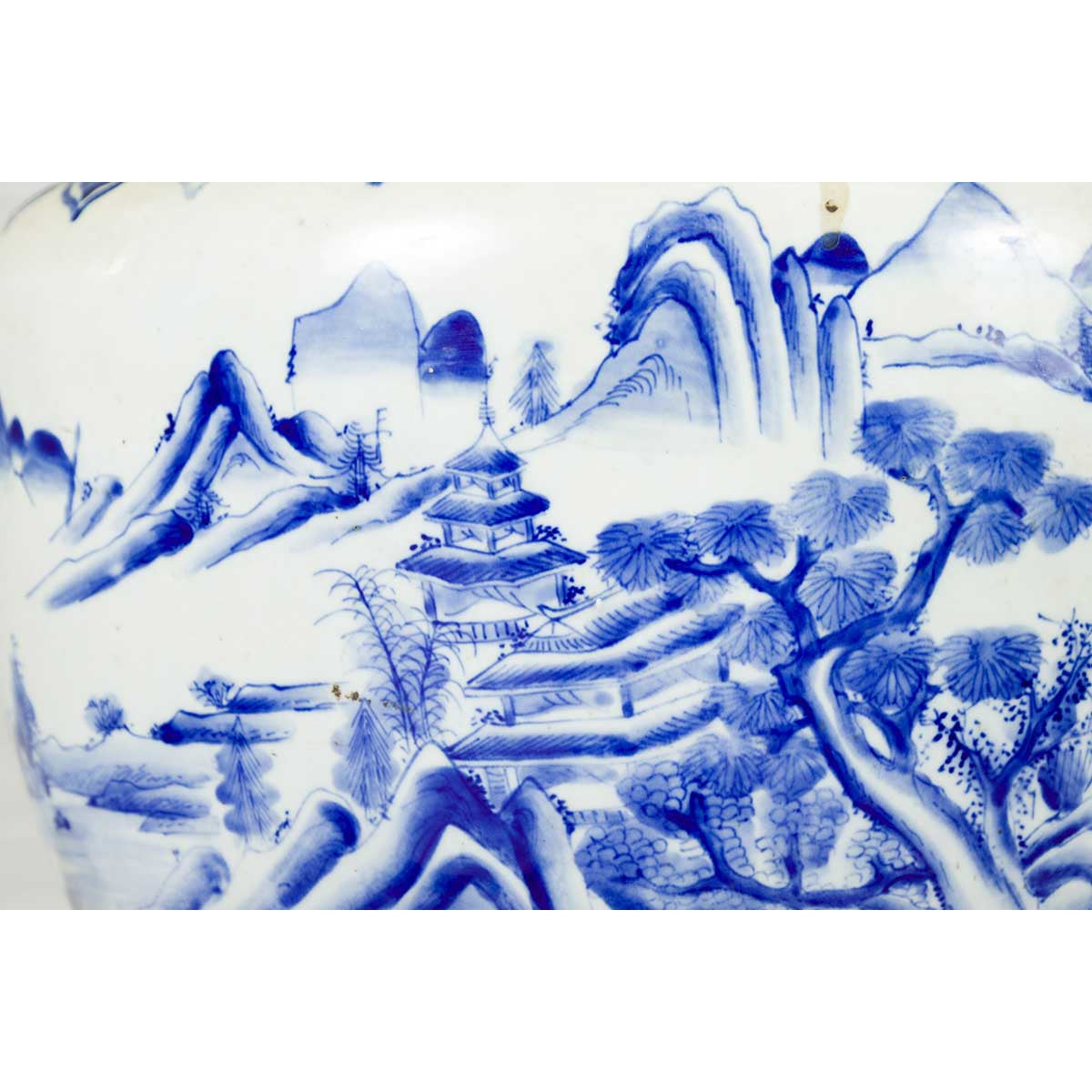 Japanese Meiji Period 19th Century Blue and White Round Porcelain Planter-6. Asian &amp; Chinese Furniture, Art, Antiques, Vintage Home Décor for sale at FEA Home