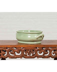 Chinese Vintage Celadon Foot Bath with Two Handles and Foliage Motifs-11. Asian & Chinese Furniture, Art, Antiques, Vintage Home Décor for sale at FEA Home