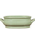 Chinese Vintage Celadon Foot Bath with Two Handles and Foliage Motifs-1. Asian & Chinese Furniture, Art, Antiques, Vintage Home Décor for sale at FEA Home