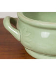 Chinese Vintage Celadon Foot Bath with Two Handles and Foliage Motifs-7. Asian & Chinese Furniture, Art, Antiques, Vintage Home Décor for sale at FEA Home