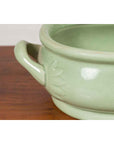Chinese Vintage Celadon Foot Bath with Two Handles and Foliage Motifs-8. Asian & Chinese Furniture, Art, Antiques, Vintage Home Décor for sale at FEA Home