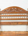 Carved Vintage Indonesian Headboard with Scrolling Foliage and Petite Balusters-2. Asian & Chinese Furniture, Art, Antiques, Vintage Home Décor for sale at FEA Home