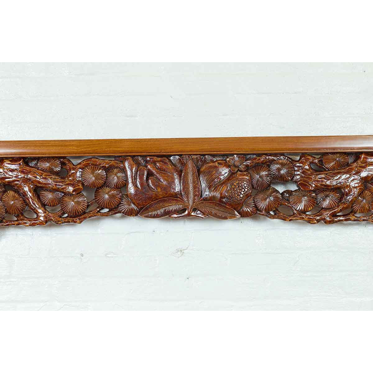 Antique Carved Large Wooden Frame with Birds and Foliage-6. Asian &amp; Chinese Furniture, Art, Antiques, Vintage Home Décor for sale at FEA Home