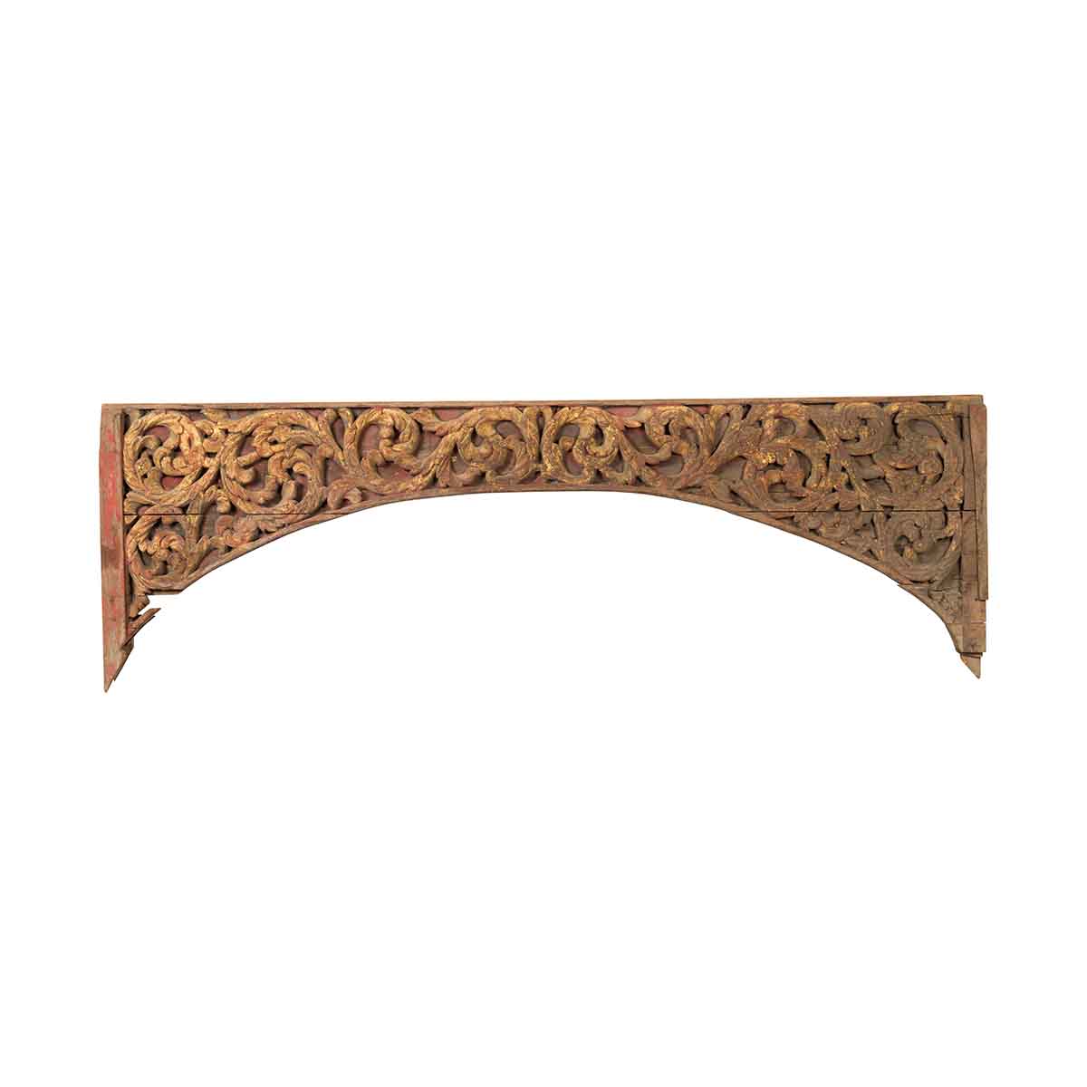 Antique Indonesian Carved and Painted Architectural Panel with Rinceaux Frieze-1. Asian & Chinese Furniture, Art, Antiques, Vintage Home Décor for sale at FEA Home