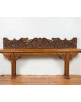 Antique Indonesian Carved Teak Architectural Panel with Floral and Foliage Decor-14. Asian & Chinese Furniture, Art, Antiques, Vintage Home Décor for sale at FEA Home