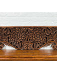Antique Indonesian Carved Teak Architectural Panel with Floral and Foliage Decor-11. Asian & Chinese Furniture, Art, Antiques, Vintage Home Décor for sale at FEA Home