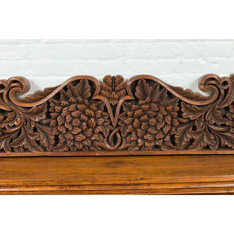 Antique Indonesian Carved Teak Architectural Panel with Floral and Foliage Decor-YN6897-6. Asian & Chinese Furniture, Art, Antiques, Vintage Home Décor for sale at FEA Home