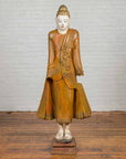 Vintage Thai Hand Painted and Gilt Buddha in Mandalay Style with Jewelry Motifs-8. Asian & Chinese Furniture, Art, Antiques, Vintage Home Décor for sale at FEA Home