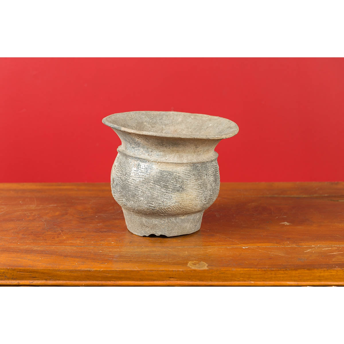 Petite Chinese Han Dynasty Terracotta Vessel with Incised Accents-9. Asian &amp; Chinese Furniture, Art, Antiques, Vintage Home Décor for sale at FEA Home