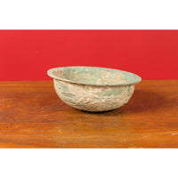 Chinese Han Dynasty Bronze Bowl circa 202 BC-200 AD with Mineral Deposits