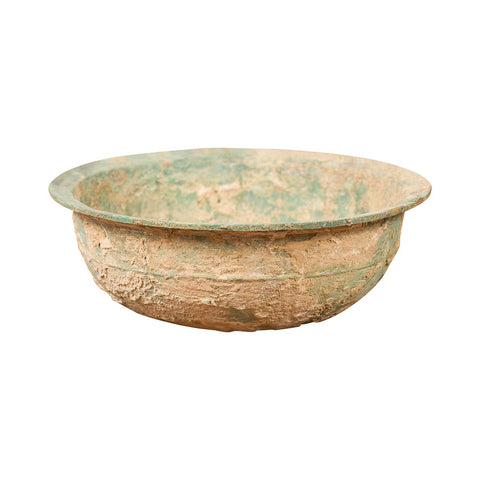 Chinese Han Dynasty Bronze Bowl circa 202 BC-200 AD with Mineral Deposits-YN6913-1. Asian & Chinese Furniture, Art, Antiques, Vintage Home Décor for sale at FEA Home