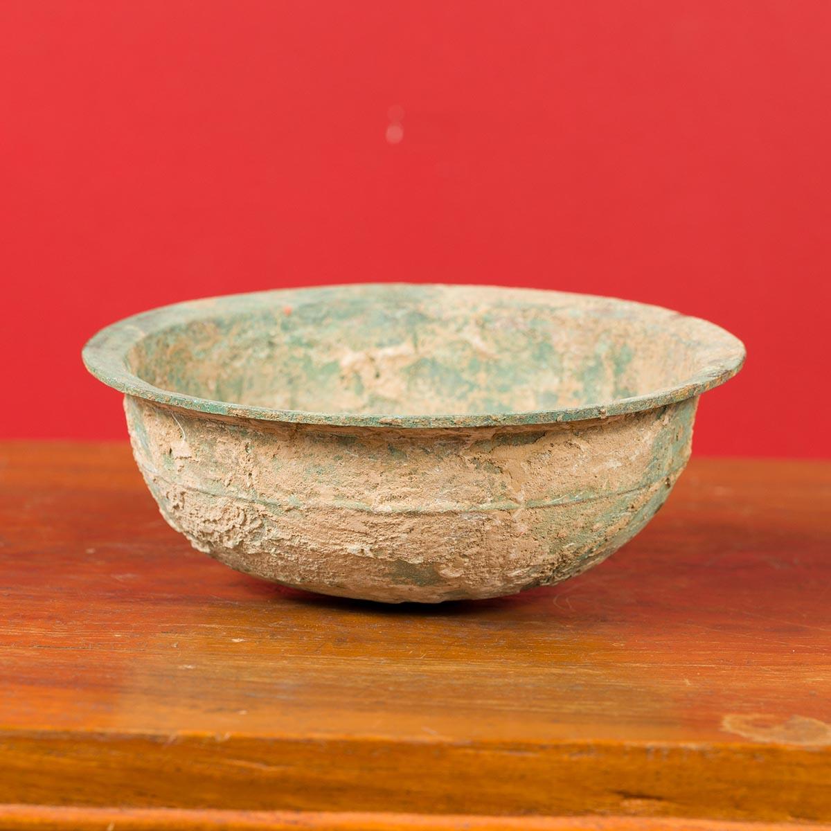 Chinese Han Dynasty Bronze Bowl circa 202 BC-200 AD with Mineral Deposits-2. Asian & Chinese Furniture, Art, Antiques, Vintage Home Décor for sale at FEA Home