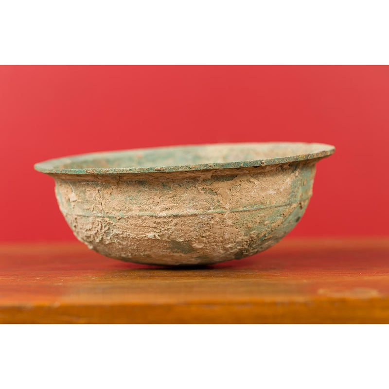 Chinese Han Dynasty Bronze Bowl circa 202 BC-200 AD with Mineral Deposits-YN6913-5. Asian & Chinese Furniture, Art, Antiques, Vintage Home Décor for sale at FEA Home
