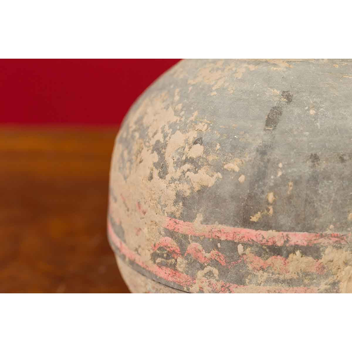 Petite Chinese Han Dynasty Lidded Vessel with Original Paint circa 202 BC-200 AD-8. Asian &amp; Chinese Furniture, Art, Antiques, Vintage Home Décor for sale at FEA Home