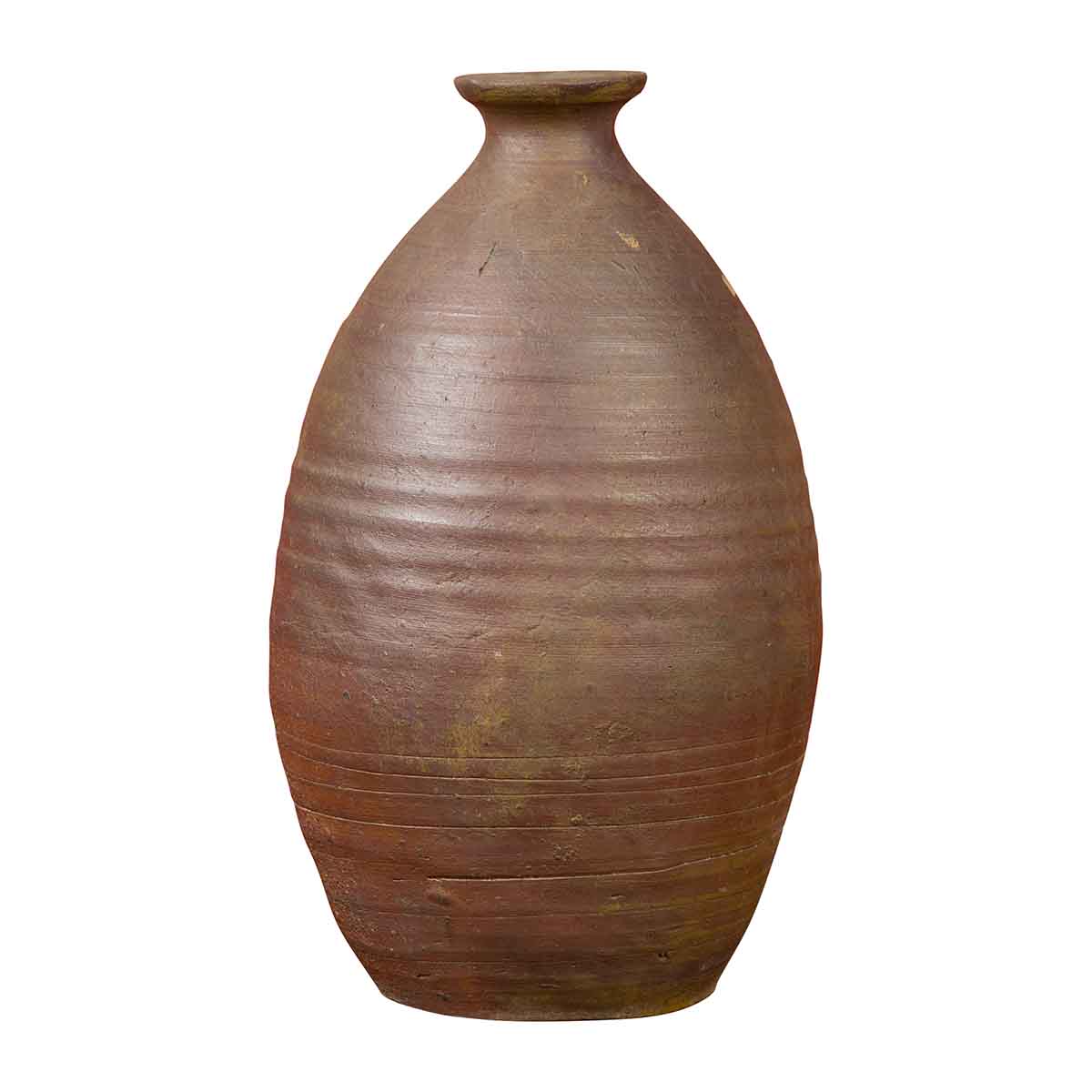 Japanese Meiji Period Early 20th Century Sake Bottle with Brown Patina-1. Asian & Chinese Furniture, Art, Antiques, Vintage Home Décor for sale at FEA Home