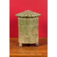 Petit Chinese Ming Dynasty 17th Century Terracotta Granary with Verdigris Patina