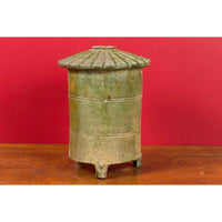 Petit Chinese Ming Dynasty 17th Century Terracotta Granary with Verdigris Patina