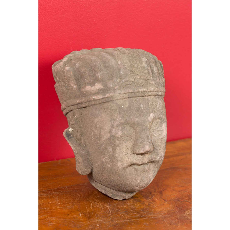 Chinese Qing Dynasty Period 19th Century Carved Head Sculpture of an Official-YN6944-6. Asian & Chinese Furniture, Art, Antiques, Vintage Home Décor for sale at FEA Home
