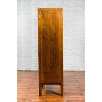 Chinese 19th Century Qing Dynasty Period Elmwood Cabinet with Doors and Drawers