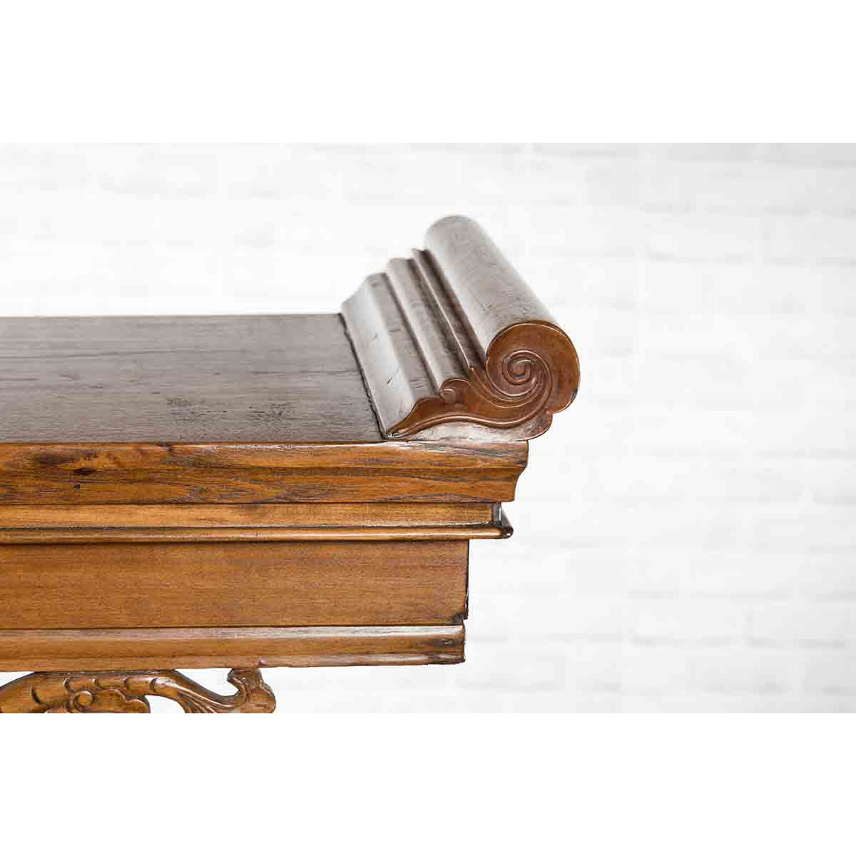 Chinese Shandong Province Early 20th Century Long Elm Altar Console Table-11. Asian &amp; Chinese Furniture, Art, Antiques, Vintage Home Décor for sale at FEA Home