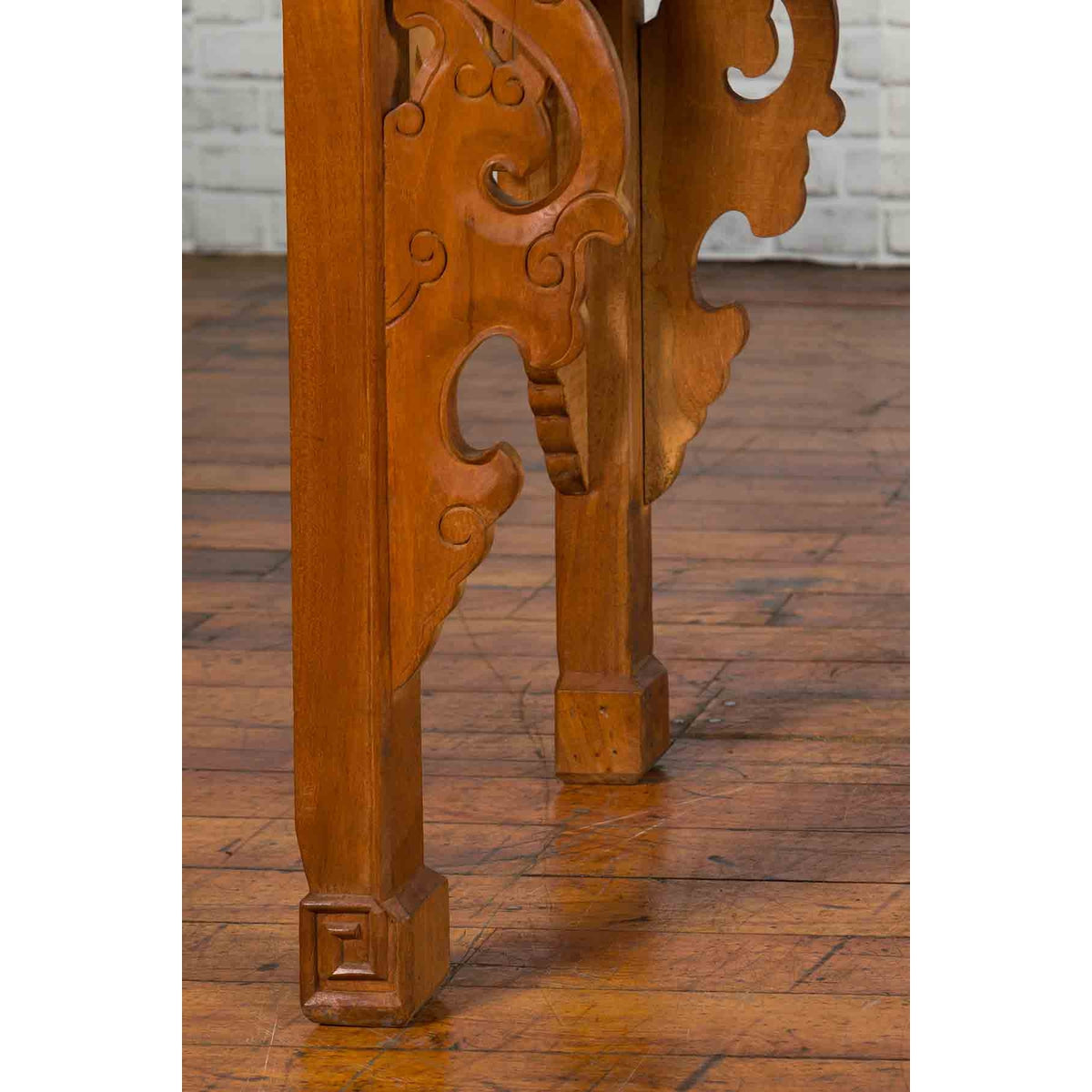 Chinese Early 20th Century Console with Cloud-Carved Apron and Scrolling Feet-11. Asian &amp; Chinese Furniture, Art, Antiques, Vintage Home Décor for sale at FEA Home