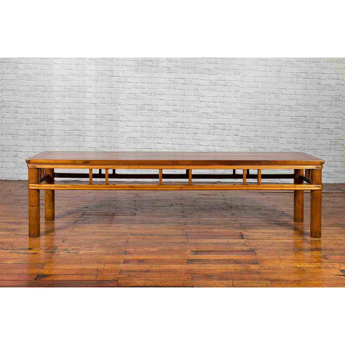 Chinese Late Qing Dynasty Low Table with Pierced Apron and Pillar Strut Motifs-2. Asian & Chinese Furniture, Art, Antiques, Vintage Home Décor for sale at FEA Home