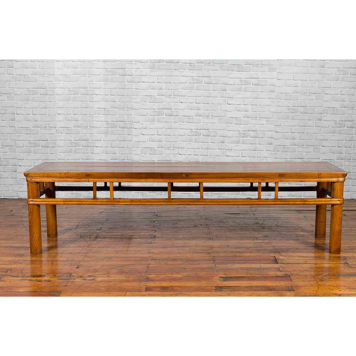 Chinese Late Qing Dynasty Low Table with Pierced Apron and Pillar Strut Motifs-13. Asian &amp; Chinese Furniture, Art, Antiques, Vintage Home Décor for sale at FEA Home