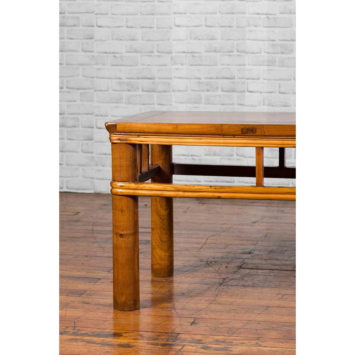 Chinese Late Qing Dynasty Low Table with Pierced Apron and Pillar Strut Motifs-5. Asian &amp; Chinese Furniture, Art, Antiques, Vintage Home Décor for sale at FEA Home
