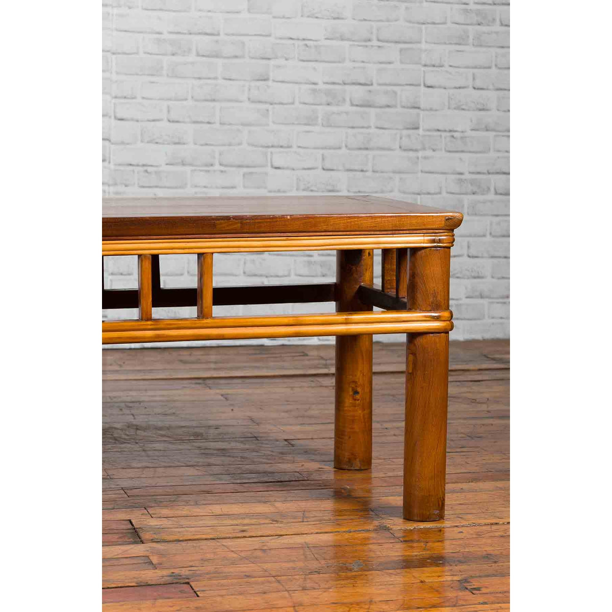 Chinese Late Qing Dynasty Low Table with Pierced Apron and Pillar Strut Motifs-6. Asian &amp; Chinese Furniture, Art, Antiques, Vintage Home Décor for sale at FEA Home