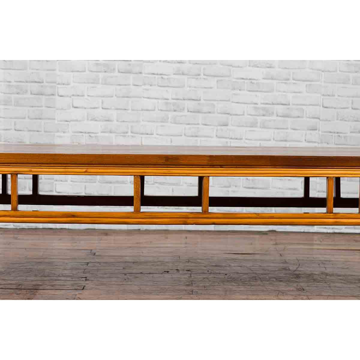 Chinese Late Qing Dynasty Low Table with Pierced Apron and Pillar Strut Motifs-7. Asian &amp; Chinese Furniture, Art, Antiques, Vintage Home Décor for sale at FEA Home