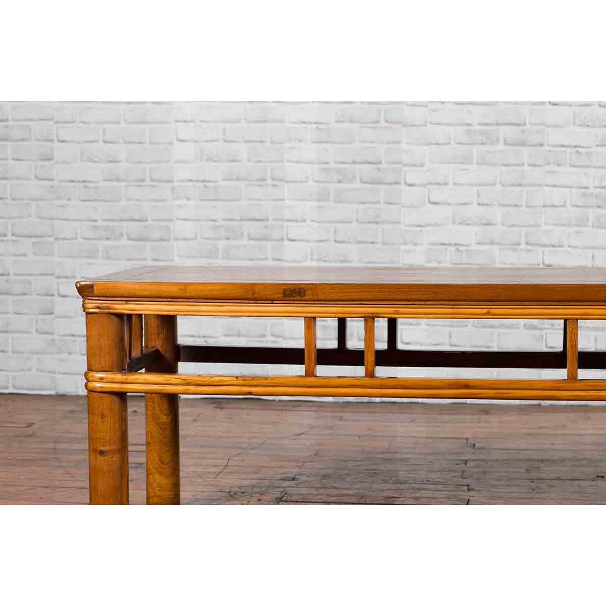 Chinese Late Qing Dynasty Low Table with Pierced Apron and Pillar Strut Motifs-8. Asian &amp; Chinese Furniture, Art, Antiques, Vintage Home Décor for sale at FEA Home