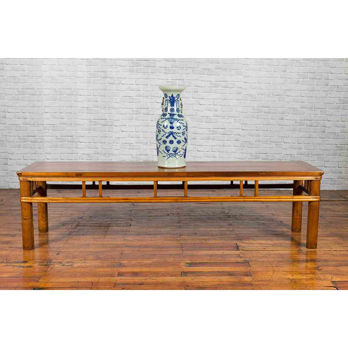 Chinese Late Qing Dynasty Low Table with Pierced Apron and Pillar Strut Motifs-3. Asian &amp; Chinese Furniture, Art, Antiques, Vintage Home Décor for sale at FEA Home