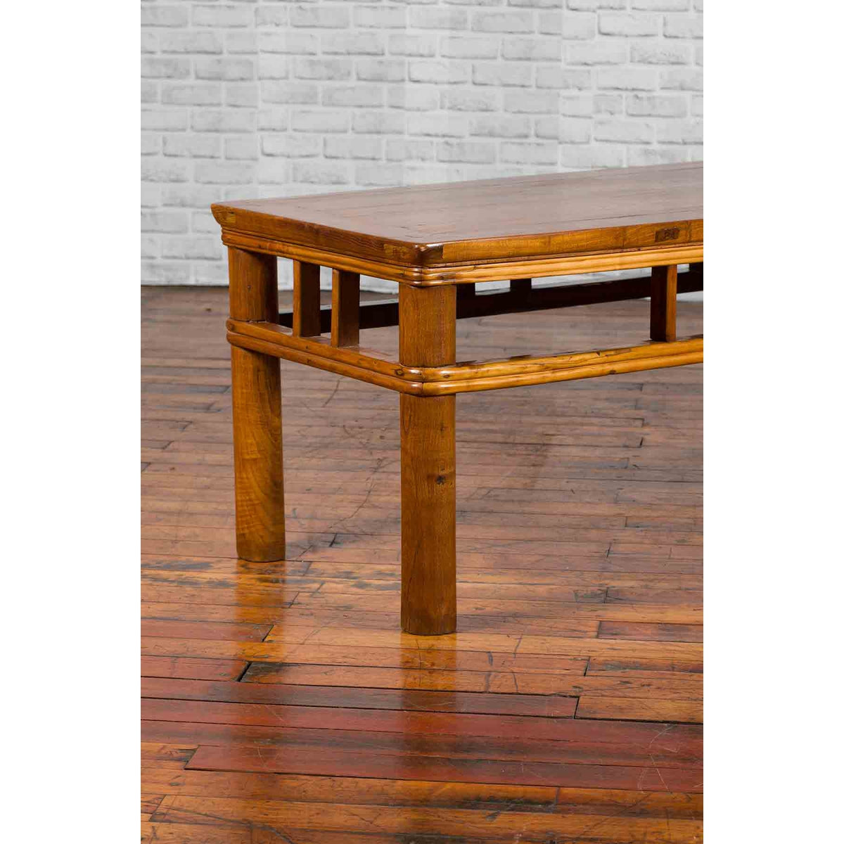 Chinese Late Qing Dynasty Low Table with Pierced Apron and Pillar Strut Motifs-9. Asian &amp; Chinese Furniture, Art, Antiques, Vintage Home Décor for sale at FEA Home