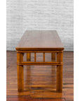 Chinese Late Qing Dynasty Low Table with Pierced Apron and Pillar Strut Motifs-10. Asian & Chinese Furniture, Art, Antiques, Vintage Home Décor for sale at FEA Home