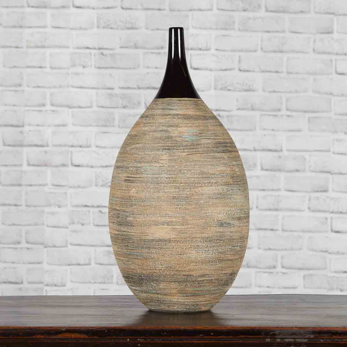 Northern Thai Chiang Mai Contemporary Textured Vase from the Prem Collection-3. Asian &amp; Chinese Furniture, Art, Antiques, Vintage Home Décor for sale at FEA Home