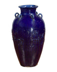 Large Antique Early 20th Century Vietnamese Blue Martaban Jar with Raised Motifs-1. Asian & Chinese Furniture, Art, Antiques, Vintage Home Décor for sale at FEA Home