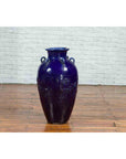 Large Antique Early 20th Century Vietnamese Blue Martaban Jar with Raised Motifs-4. Asian & Chinese Furniture, Art, Antiques, Vintage Home Décor for sale at FEA Home