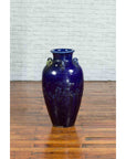 Large Antique Early 20th Century Vietnamese Blue Martaban Jar with Raised Motifs-8. Asian & Chinese Furniture, Art, Antiques, Vintage Home Décor for sale at FEA Home